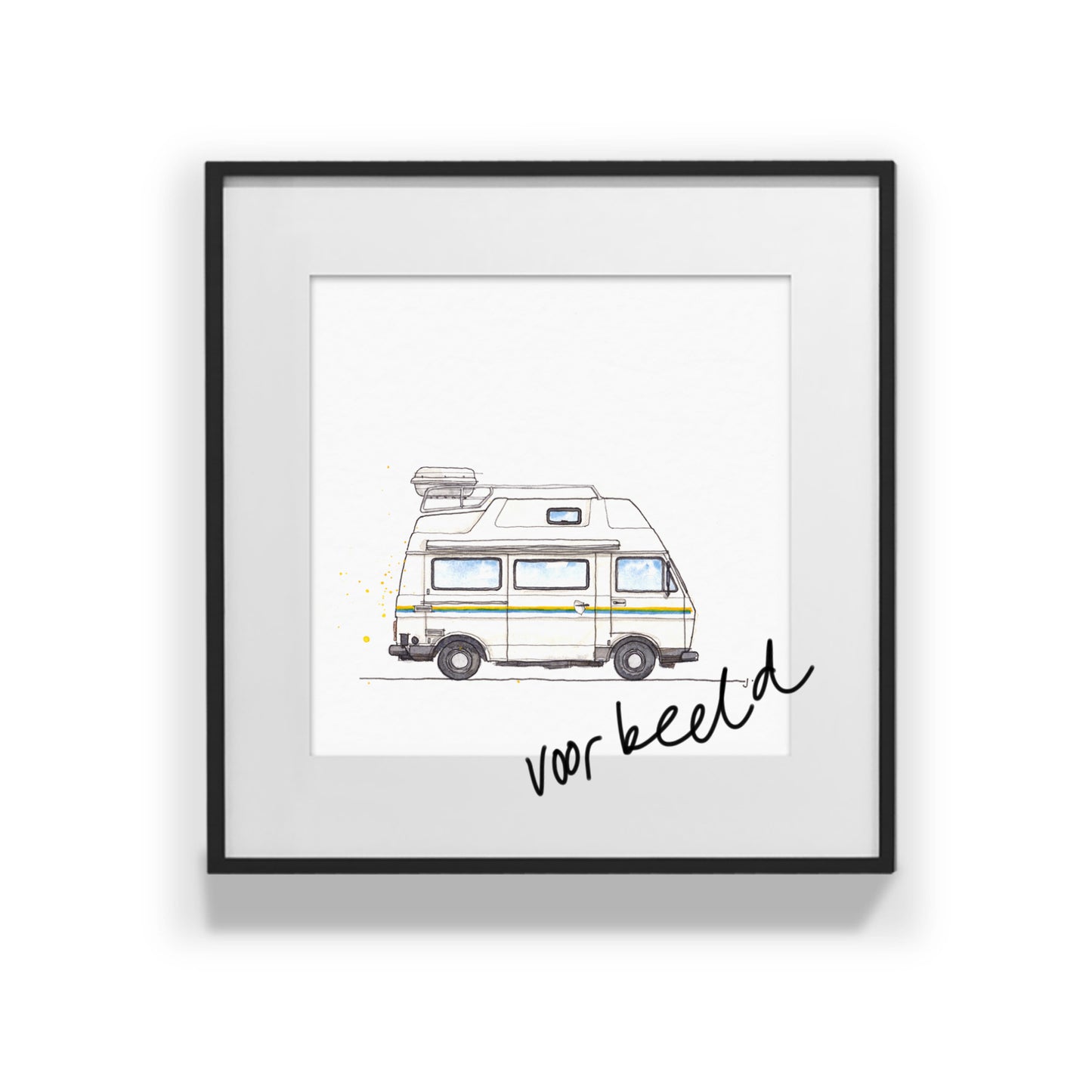 Tekening van jouw huis 32 x 32 cm
